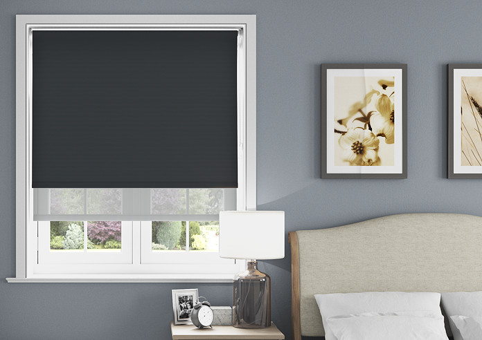 Rimini (Blackout), Black & Optima Tide - Double Roller Blind - Image 3